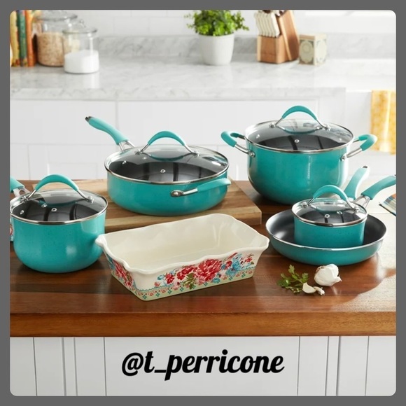 The Pioneer Woman Other - ♠️ New Pioneer Woman Frontier Speckle Aluminum 10-Piece Cookware Set, Turquoise